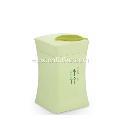 Bamboo Fiber Plastic Toothpicks holder with Leaf Lid